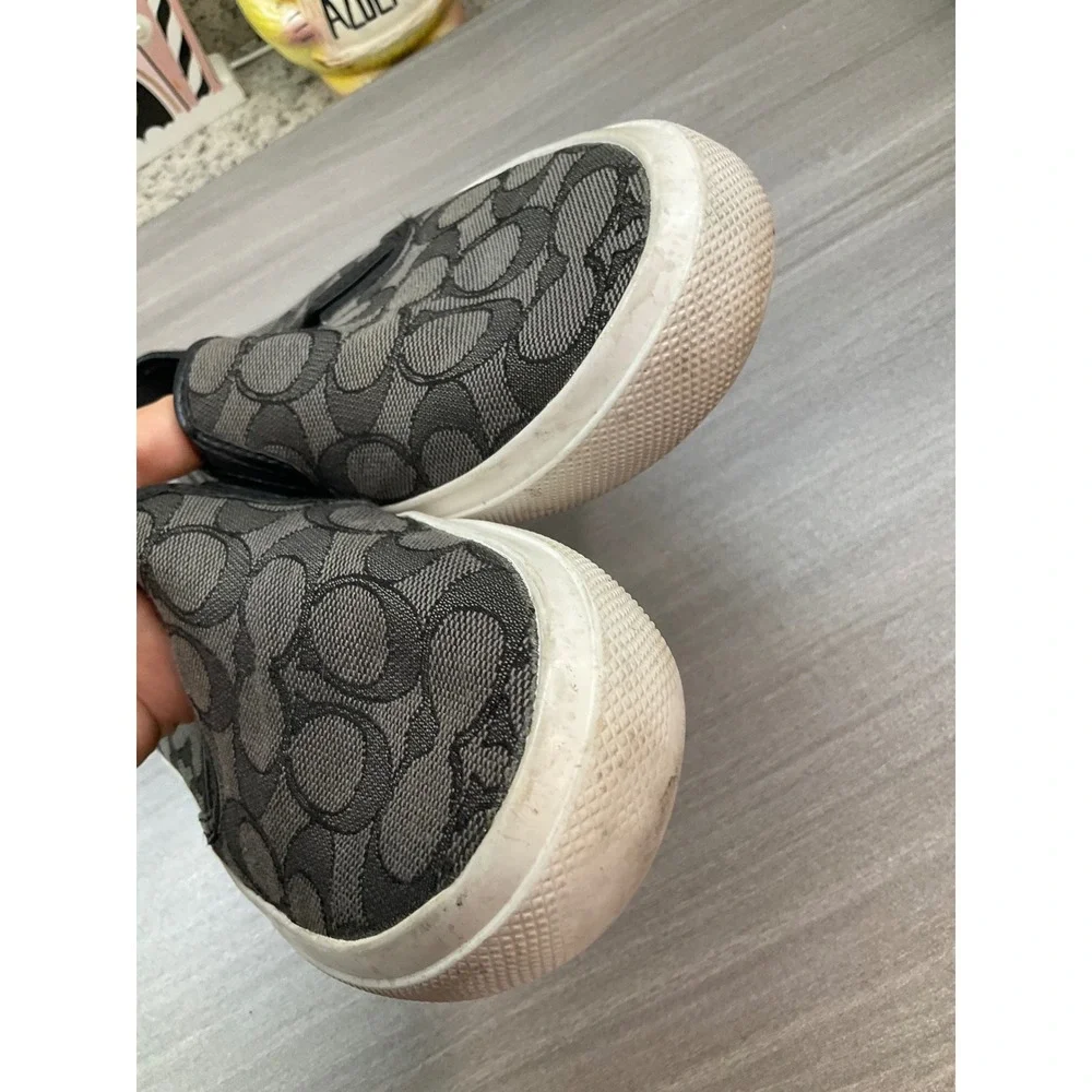 COACH CHRISSY C JACQUARD CANVAS SLIP ON SHOES